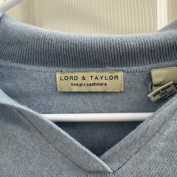 Lord & Taylor Soft Blue Cashmere Sweater - Picture 3 of 7